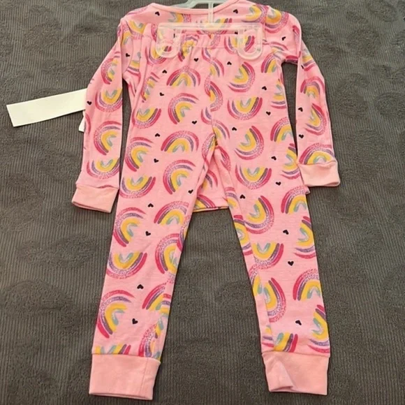 Little Kids Wonder Nation 2 Piece Rainbow Pajamas - Picture 3 of 3